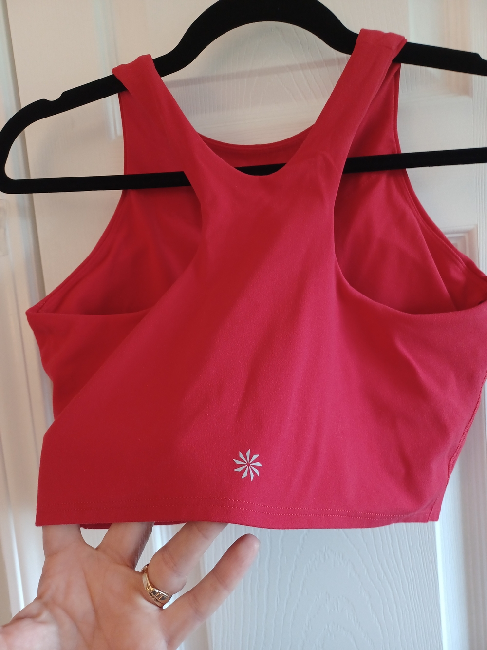 Athleta Red High-Neck Crop Tank/Sports Bra Racerback Athletic Womens Small - Picture 2 of 5